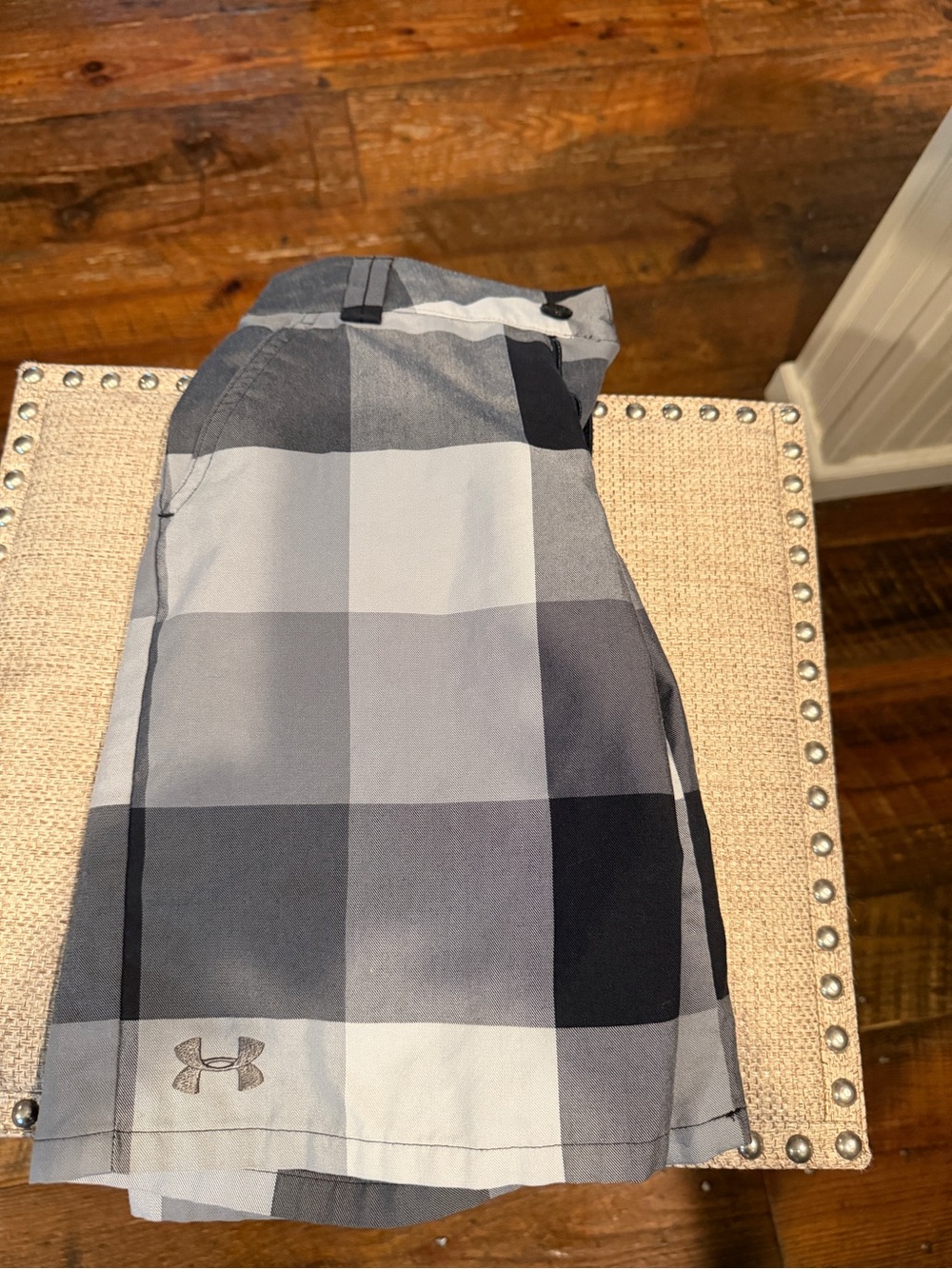 Under Armour Boys' Gray Plaid Performance Shorts